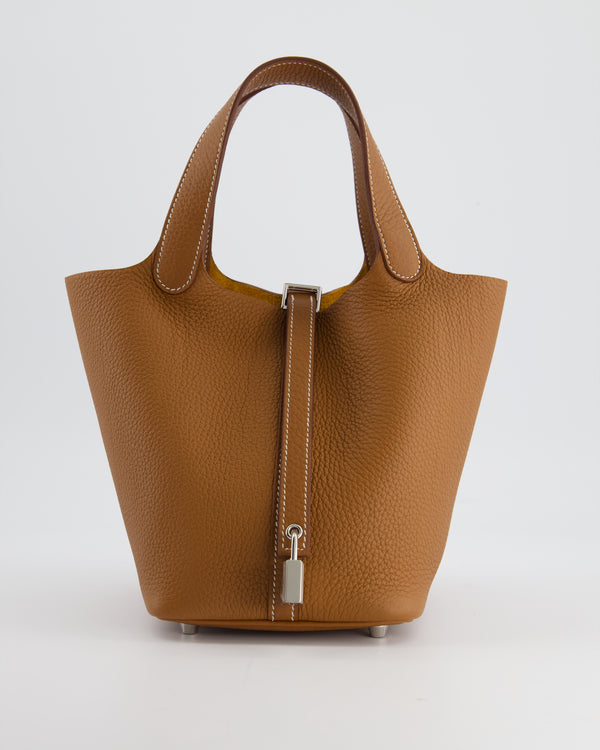 Hermès Picotin 18cm Bag in Gold with Clemence Leather and Palladium Hardware