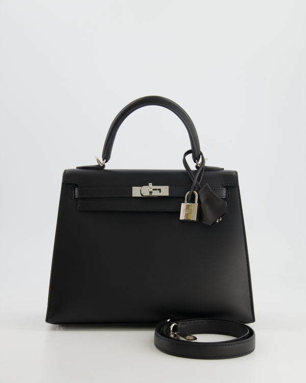 *FIRE PRICE* Hermès Kelly Sellier 25cm in Black Sombrero Leather with Palladium Hardware