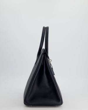 Hermès Birkin 30cm Bag in Blue Indigo Epsom Leather and Palladium Hardware