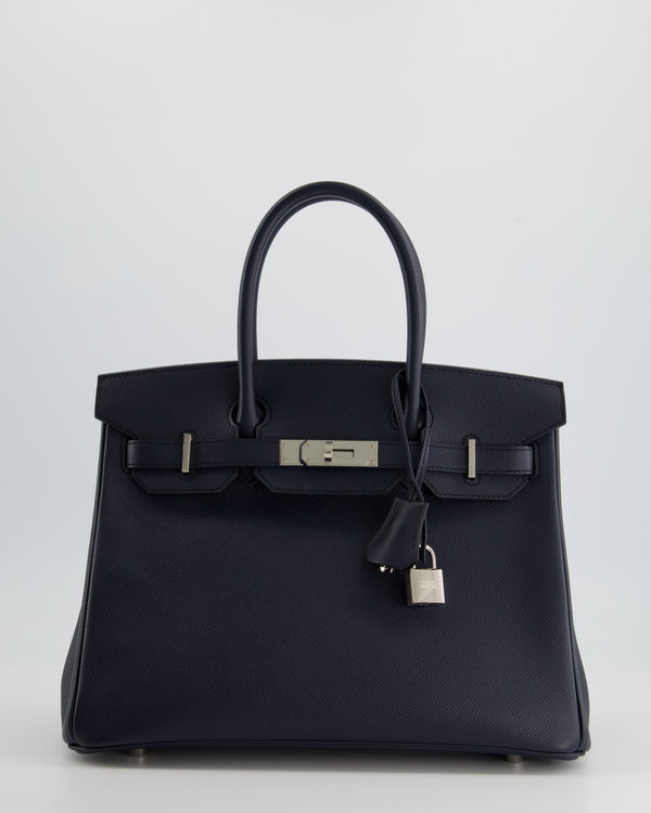 Hermès Birkin 30cm Bag in Blue Indigo Epsom Leather and Palladium Hardware