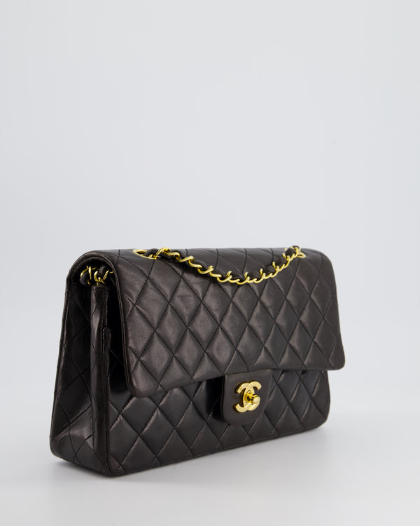 *AMAZING CONDITION* Chanel Vintage Black Medium Classic Double Flap in Lambskin Leather with 24k Gold Hardware