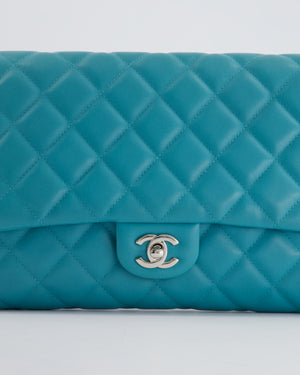 Chanel Teal Timeless Shoulder Clutch on Chain Bag in Quilted Lambskin Leather with Silver Hardware