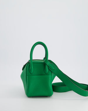 Hermes Mini Lindy Bag in Bamboo Clemence Leather with Palladium Hardware