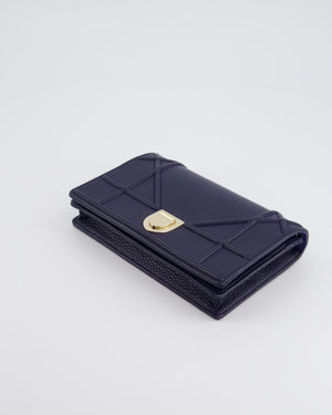 Christian Dior Diorama Navy Wallet On Chain Bag in Calfskin Leather Gold Hardware