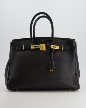 Hermès Vintage Birkin 35cm Retourne Bag in Black Togo Leather with Gold Hardware