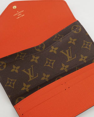 Louis Vuitton Brown Canvas Monogram Josephine Wallet with Orange Details RRP £485