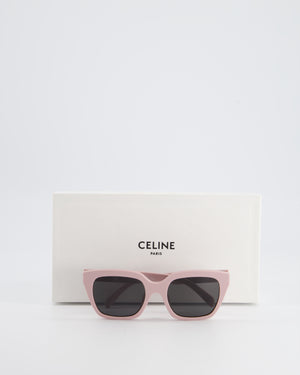Celine Pastel Purple Acetate Large Square Sunglasses with Logo Detail