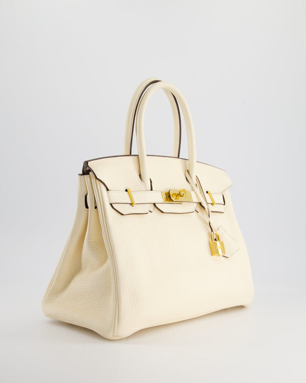 Hermès Birkin Retourne Bag 30cm in Nata Clemence Leather with Gold Hardware