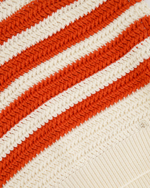 Gucci Cream Crewneck Knit Jumper with Orange Stripes XXS (UK 4)