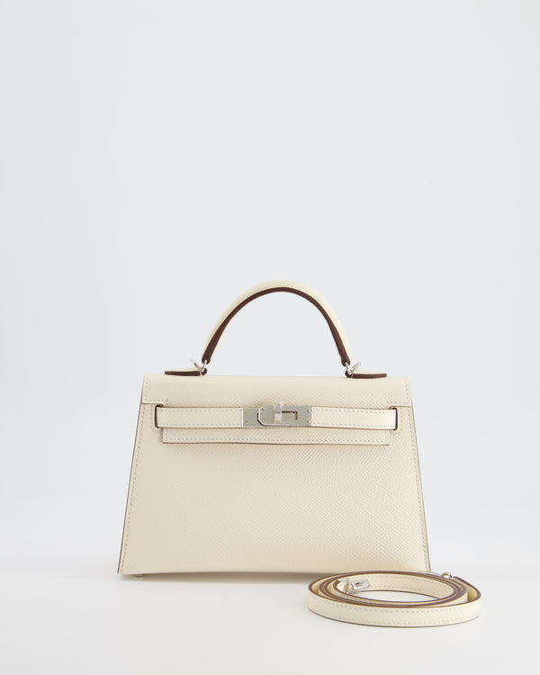 Hermès Mini Kelly II 20cm Bag in Nata Epsom Leather with Palladium Hardware