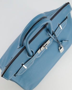 Hermès Birkin 35cm Retourne Bag in Bleu Jean Togo Leather with Palladium Hardware