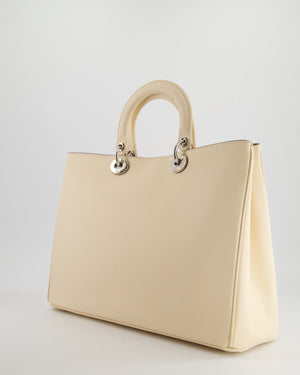 Christian Dior Cream Diorissimo Leather Top Handle Bag with Silver Hardware