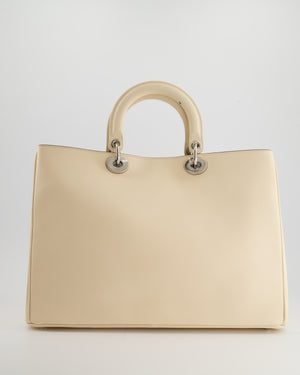 Christian Dior Cream Diorissimo Leather Top Handle Bag with Silver Hardware