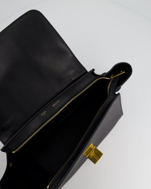 Celine Black, Navy, Brown Python Trapeze Bag with Gold Hardware
