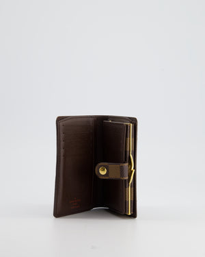 Louis Vuitton Brown Damier Ebene Portefeuille Viennois Wallet with Gold Hardware
