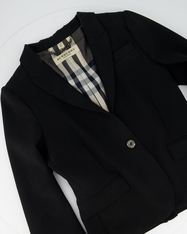 Burberry Black Blazer with Arm and Back Zip Detail FR 38 (UK 10)