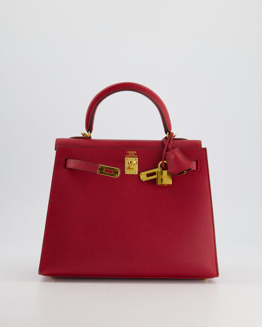 *FIRE PRICE* Hermès Kelly Sellier 25cm Bag in Rouge Vif Epsom Leather with Gold Hardware