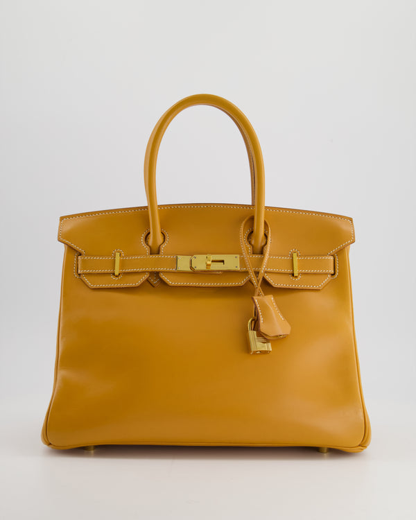 *RARE* Hermès Vintage Birkin Retourne 30cm in Natural Sable Box Calf Leather with Gold Hardware