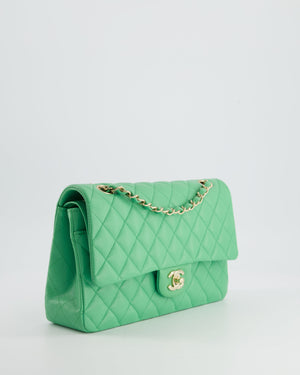 Chanel Mint Green Medium Classic Double Flap in Caviar Leather with Champagne Gold Hardware