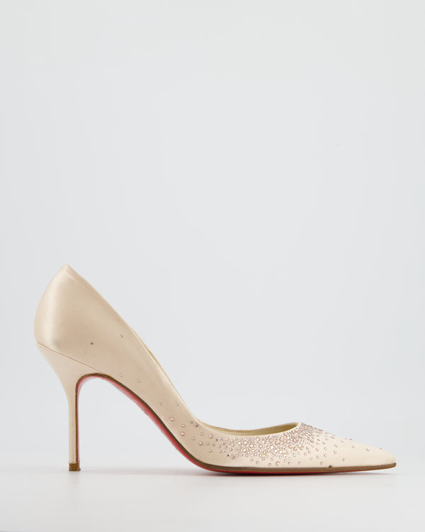 Christian Louboutin Dusty Pink Stiletto Heels with Crystals Detai Size EU 39.5