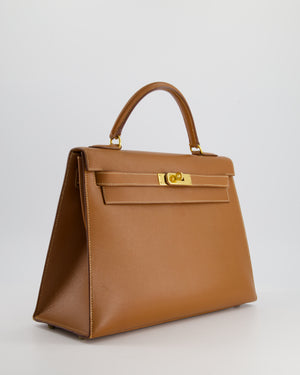 Hermès Gold Kelly Sellier 32cm in Epsom Leather and Gold Hardware