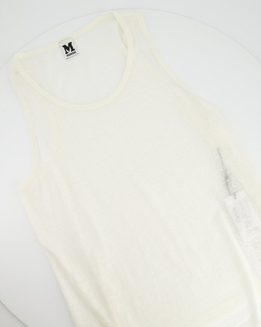 Missoni White Sleeveless Top Size IT XL ( UK 14-16)