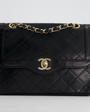 Chanel Small Black Single Flap Diana Bag in Lambskin Leather with Mixed Hardware