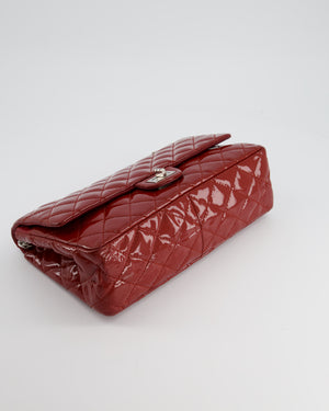Chanel Bordeaux Medium Reissue 2.55 Double Flap Bag in Quilted Patent Leather with Silver Hardware&nbsp;