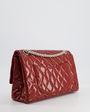 Chanel Bordeaux Medium Reissue 2.55 Double Flap Bag in Quilted Patent Leather with Silver Hardware&nbsp;