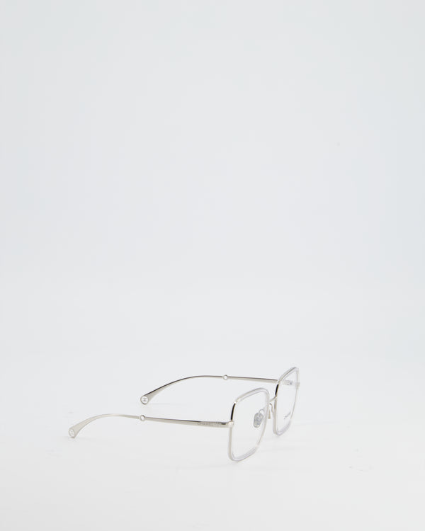 Chanel Silver Square Glasses with Logo Detail