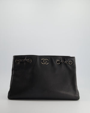 *FIRE PRICE* Chanel Charcoal Grey Tote Bag in Caviar Leather with Ruthenium Hardware