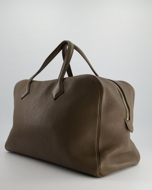 Hermès Victoria 45cm Bag in Etoupe Togo Leather with Palladium Hardware