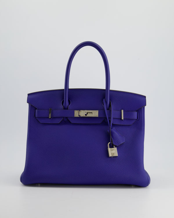 *FIRE PRICE* Hermès Birkin 30cm Bag in Bleu Electrique Togo Leather with Palladium Hardware