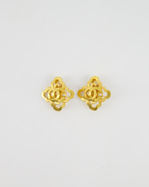 Chanel 97P Vintage Gold CC Logo Clip-On Earrings
