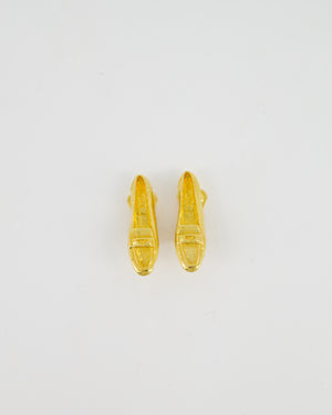 Celine Vintage 92 Yellow Gold Shoe Charm  Clip-On Earrings