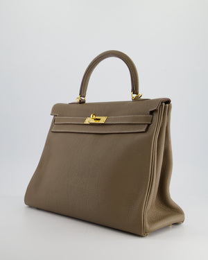 Hermès Kelly 35cm Bag in Etoupe Togo Leather with Gold Hardware
