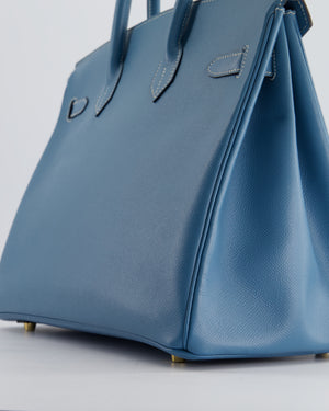 Hermes Birkin 35cm Bag in Blue Jean Epsom Leather with Gold Hardware