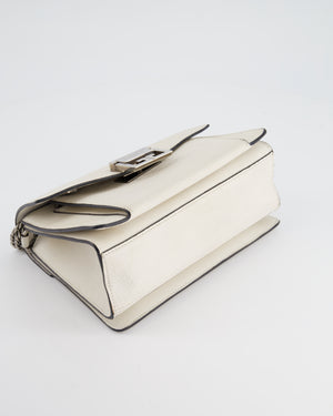 Givenchy White GV3 Quilted Shoulder Bag in Lambskin Leather with Silver Hardware