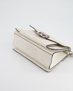 Givenchy White GV3 Quilted Shoulder Bag in Lambskin Leather with Silver Hardware