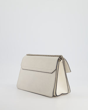 Givenchy White GV3 Quilted Shoulder Bag in Lambskin Leather with Silver Hardware