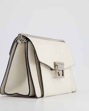 Givenchy White GV3 Quilted Shoulder Bag in Lambskin Leather with Silver Hardware