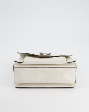 Givenchy White GV3 Quilted Shoulder Bag in Lambskin Leather with Silver Hardware