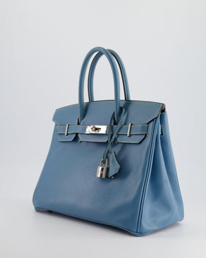 Hermès Birkin 30cm Bag in Blue Jean Epsom Leather with Palladium Hardware