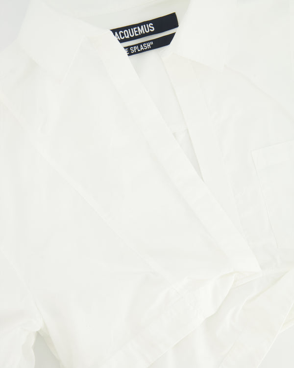 Jacquemus White La Chemise Capri Cropped Shirt Top Size FR 38 (UK 10) RRP £330