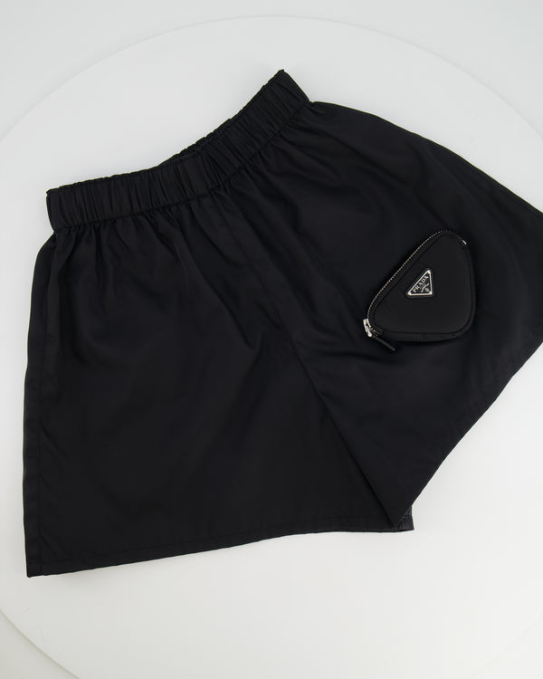 Prada Black Re-Nylon Shorts with Logo Pouch Detail Size IT 36 (UK 4) RRP £950
