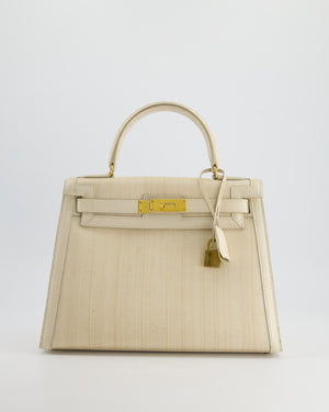Hermès Vintage Kelly Bag 28cm in Sellier Parchemin Crinoline Box Leather with Gold Hardware