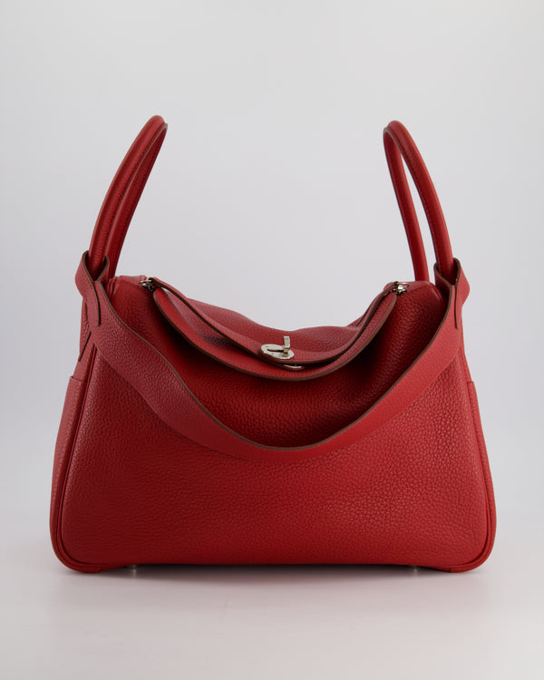 Hermès Lindy 34 Bag in Rouge Grenat Clemence Leather with Palladium Hardware