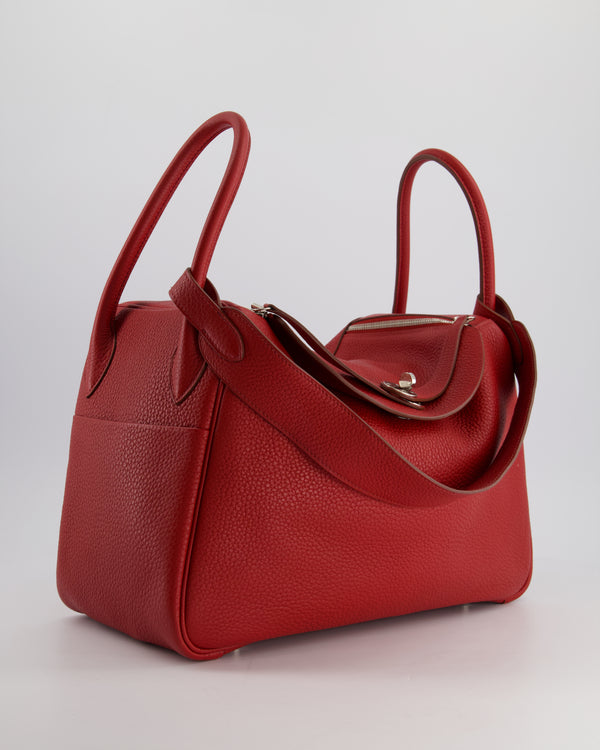 Hermès Lindy 34 Bag in Rouge Grenat Clemence Leather with Palladium Hardware