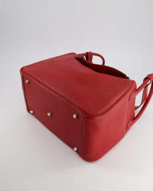 Hermès Lindy 34 Bag in Rouge Grenat Clemence Leather with Palladium Hardware