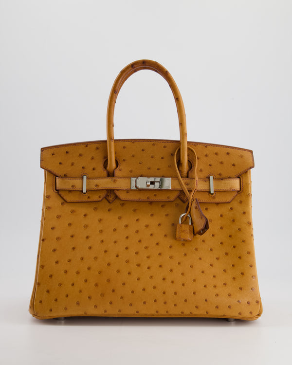 Hermès Birkin 30cm in Cognac Ostrich Leather with Palladium Hardware